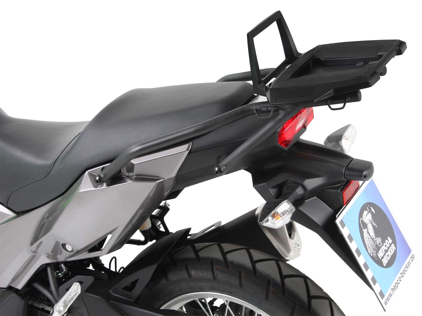 Alurack Topcaseträger schwarz für Kombination mit Original-Gepäckbrücke für Kawasaki Versys-X 300/Urban/Adventure (2017-)
