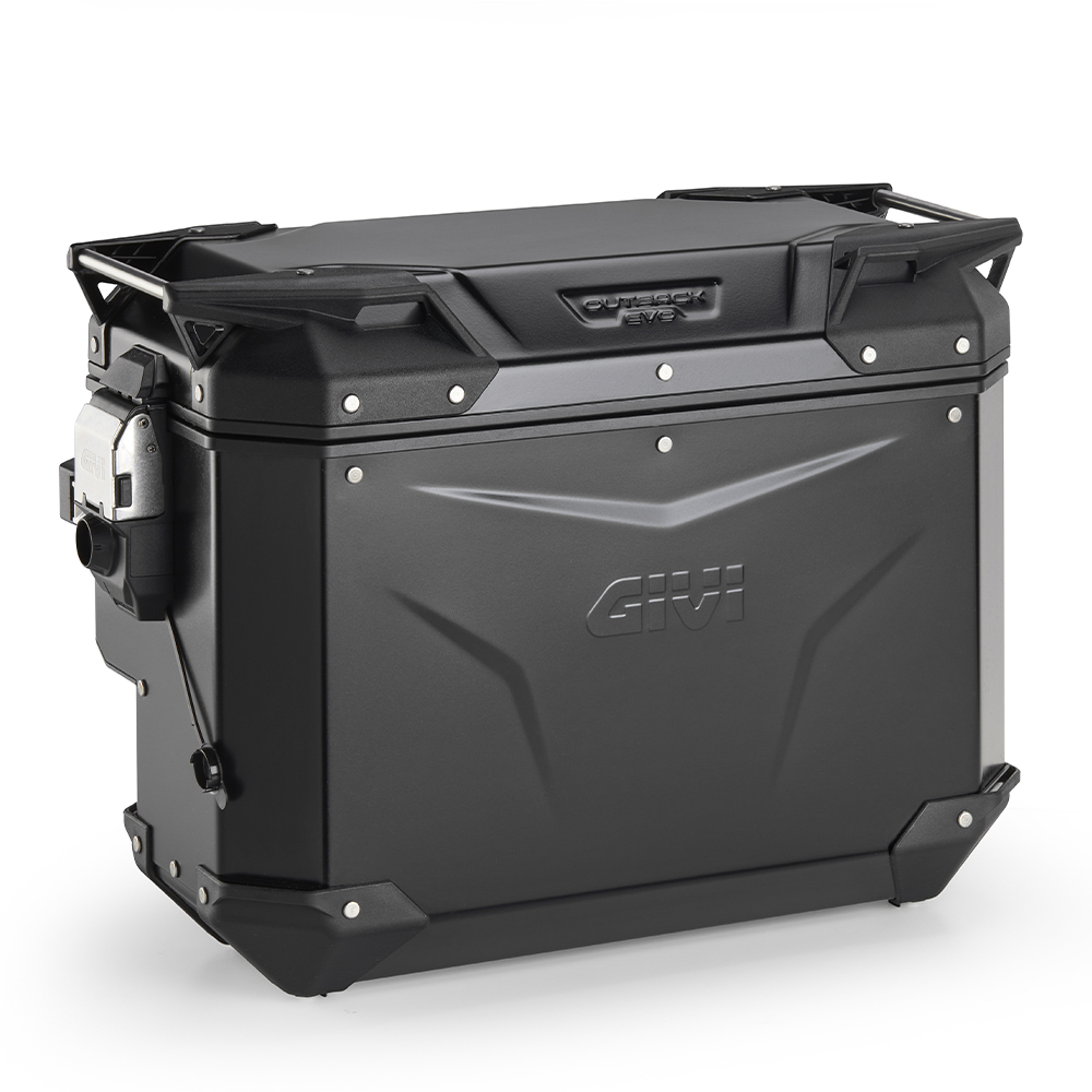 Alu-Seitenkoffer Trekker Outback EVO 40, schwarz, Seitlich versetzt, rechts, SMART SEC. LOCK