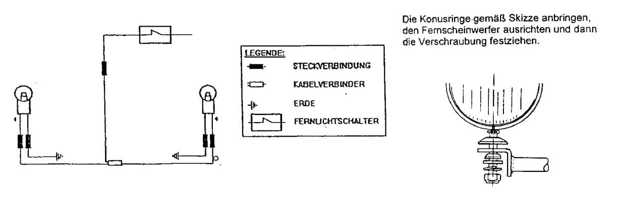 Twinlight Zusatzscheinwerferset (Fernlicht) inkl. Halter und Kabel chrom für Moto Guzzi California / Aquila Nera (1999-2012)