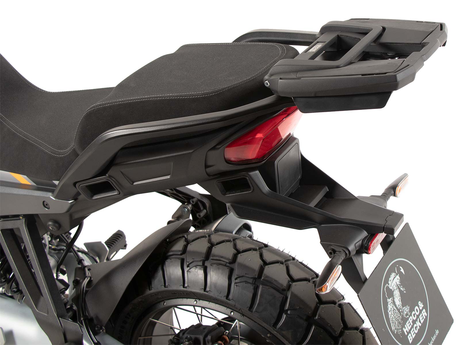 Easyrack Topcaseträger schwarz für Kombination mit Originalgepäckbrücke für Moto Guzzi Stelvio (2024-)