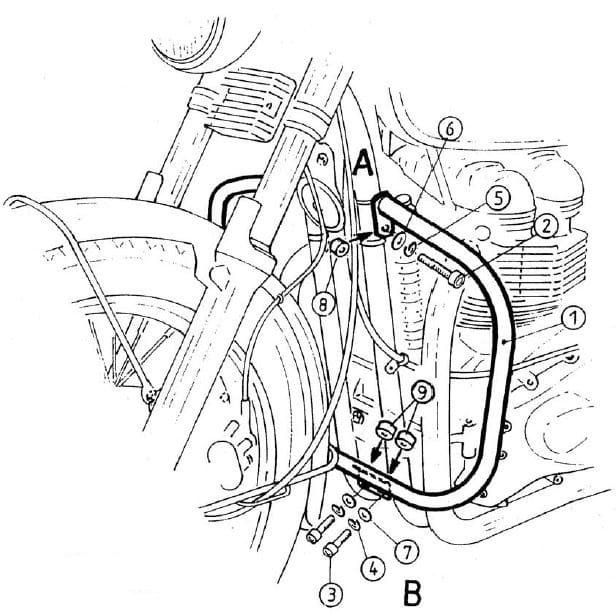 Motorschutzbügel chrom für Triumph Thruxton (2004-2015)