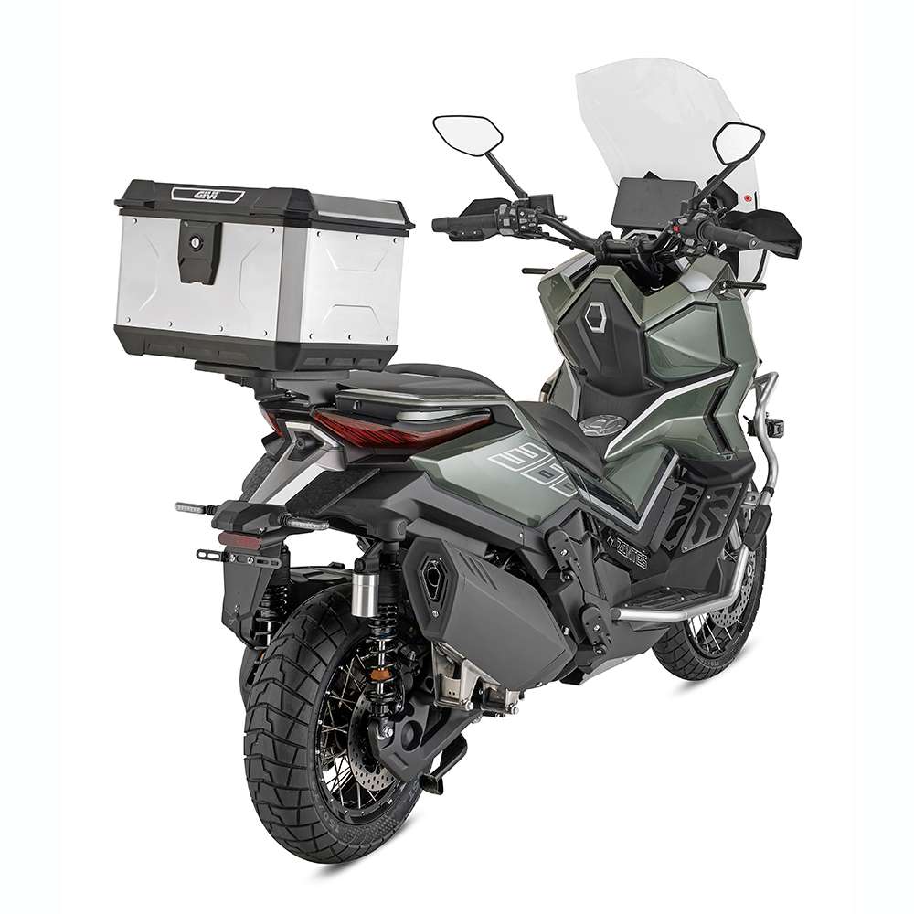 ALPINA Monolock Topcase aus Aluminium natur, 44 Liter, mit Universalplatte und Montagekit