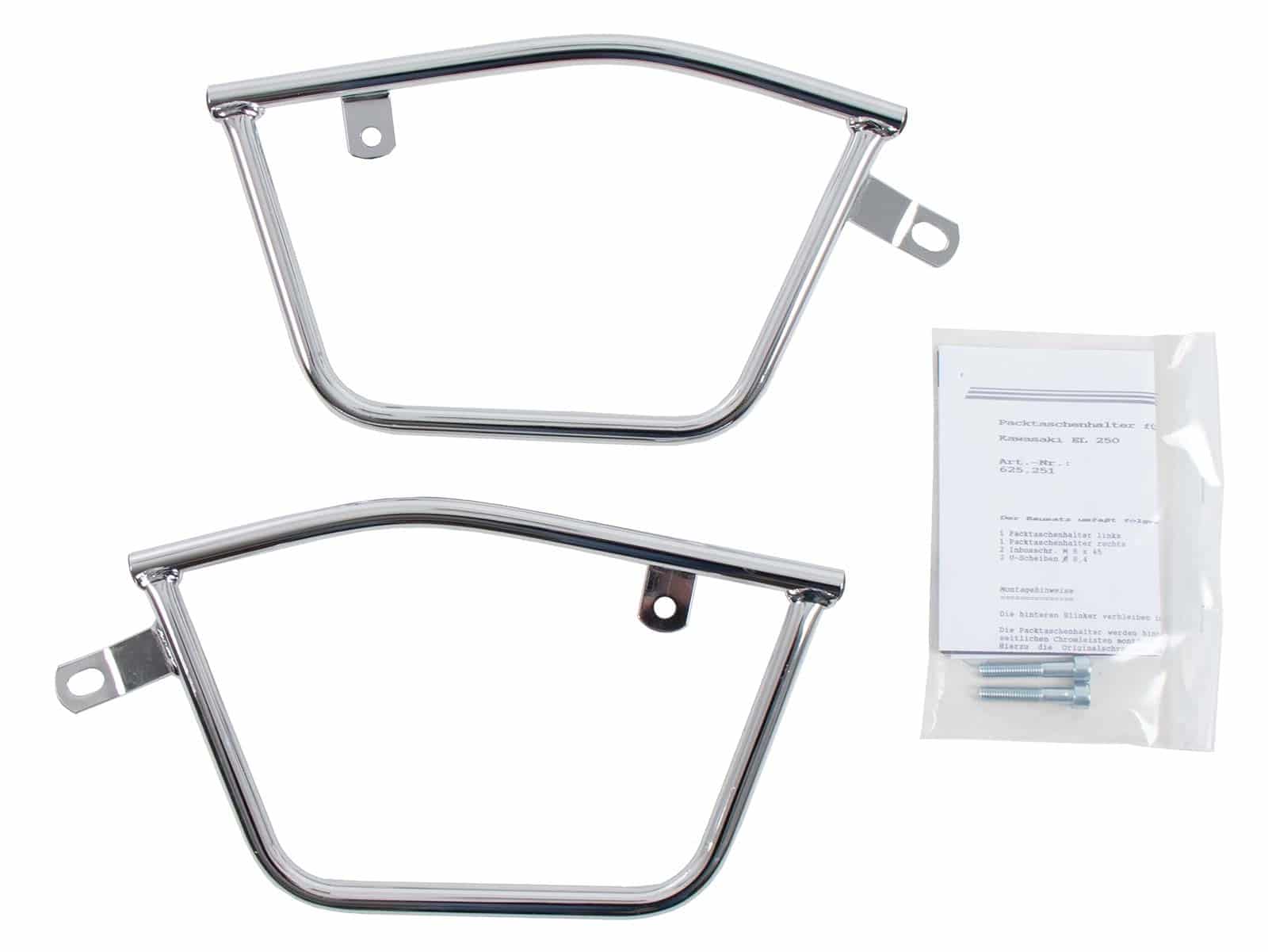 Rohr-Ledertaschenhalter chrom für Kawasaki EL 250 (1994)/EL 252 (1996-2003)