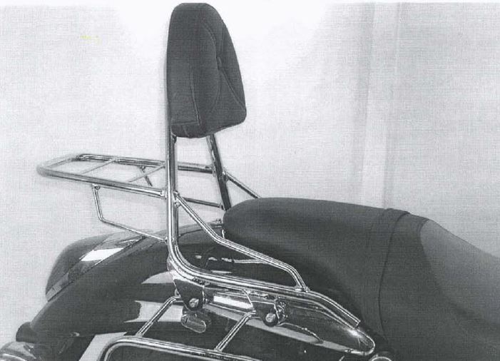 Sissybar ohne Gepäckträger chrom für Kawasaki VN 1500 (2002-2003)/1600 Mean Streak (2004-2008)