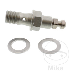 Hohlschraube simple Stahlbus M10 x 1 19 mm con válvula de purga para BMW K 1600 GT GTL 2011-2016