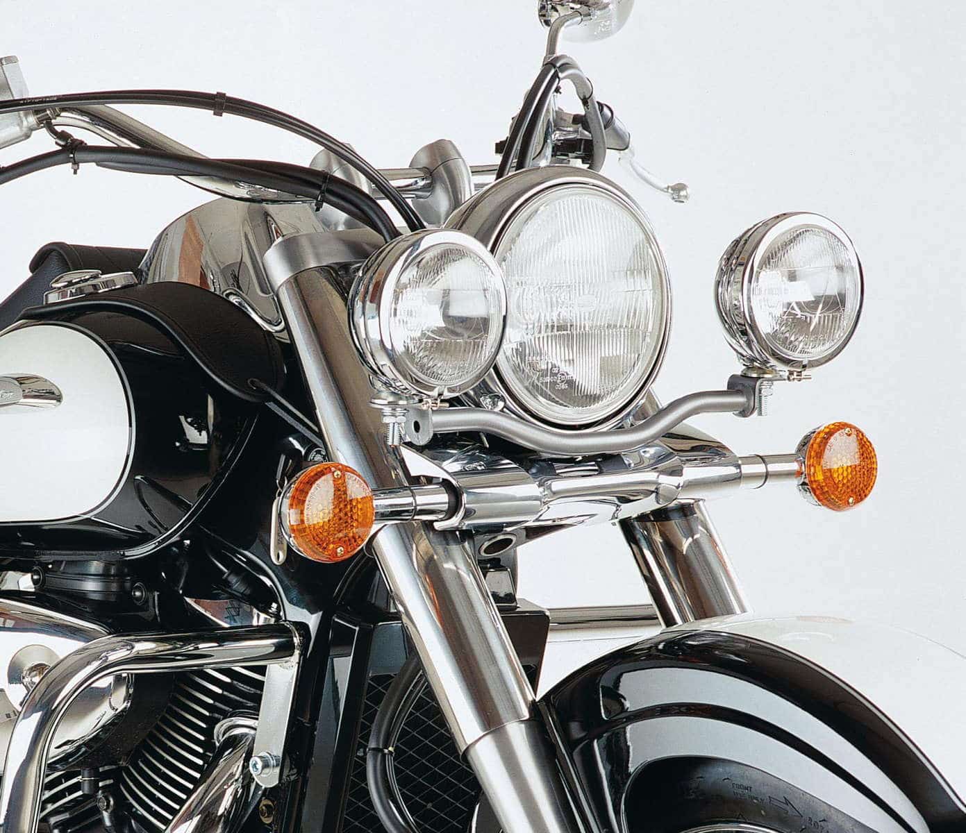Twinlight Zusatzscheinwerferset (Fernlicht) inkl. Halter und Kabel chrom für  Suzuki VL 800 Intruder LC Volusia (2001-2016)