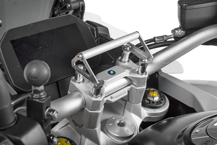 GPS Navigation Mount BMW F850GS + Adventure on Handlebar Clamp for Handlebar Rise 35 mm GPS Navigation Mount BMW F850GS + Adventure on Handlebar Clamp for Handlebar Rise 35 mm