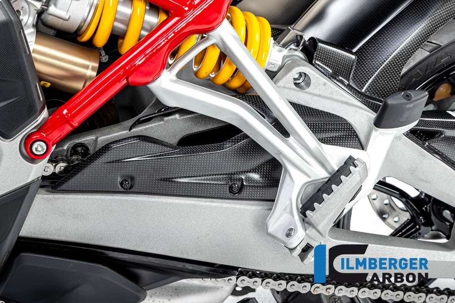Protection de chaîne en carbone / insert de bras oscillant mat pour Ducati Multistrada V4 / V4S à partir de 2020