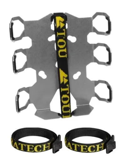 Soporte de accesorios Touratech ZEGA Pro/ZEGA Mundo con protección de correa: soporte doble para botellas