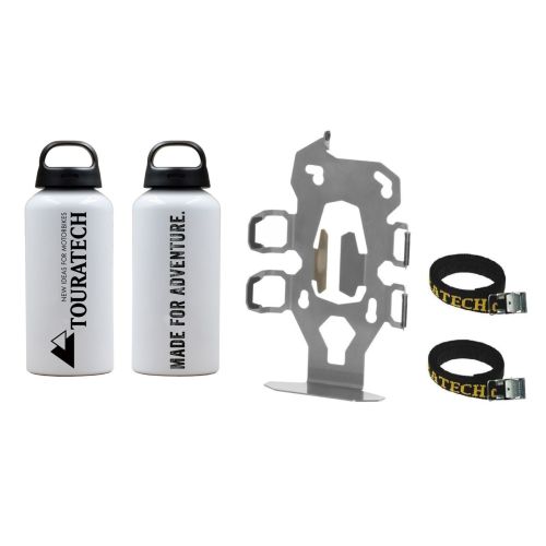 ZEGA Pro2 kit de support d'accessoires porte-bouteilles double avec 2x bouteille d'eau en aluminium Touratech 0,6 litre