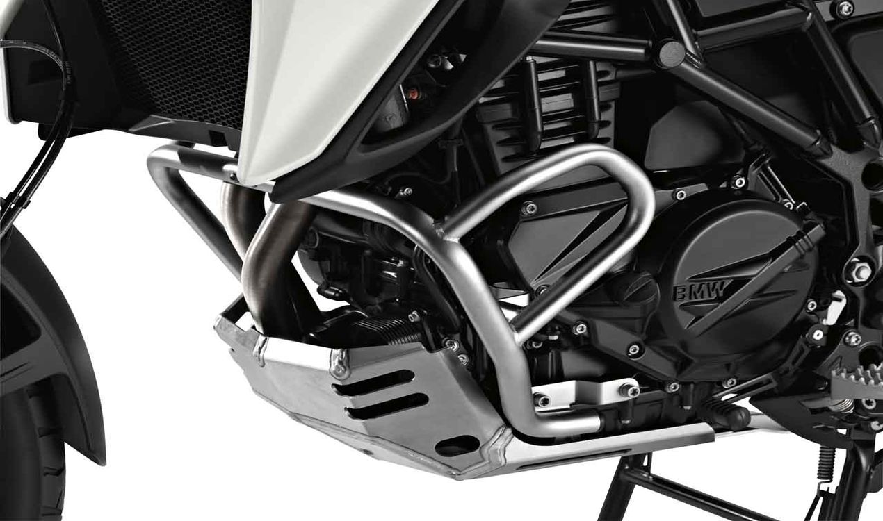 F_800_GS_Alpinweiss_3_uni_Motorschutzbuegel_A0179079 Original BMW Engine Protection Bar Crash Bar Left without Mounting Parts for K70 F700GS K72 F800GS