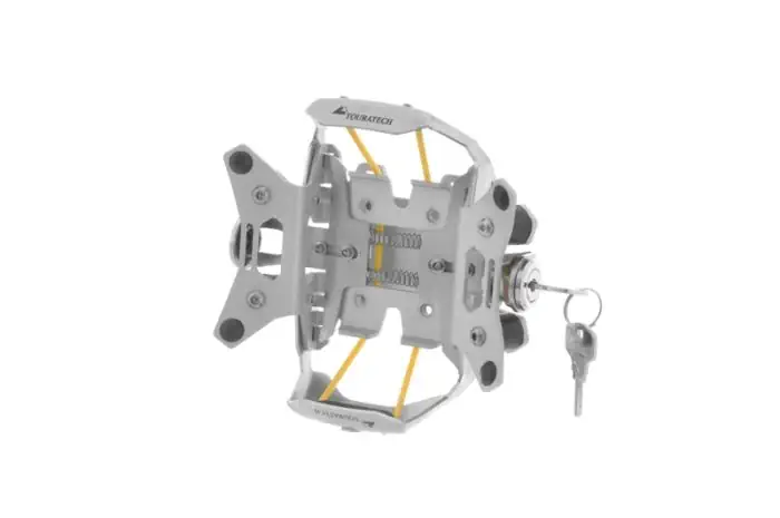 Soporte de manillar Touratech plateado Garmin zumo 340 / 345 / 350 / 390 / 395 V 3.0 *con cerradura*
