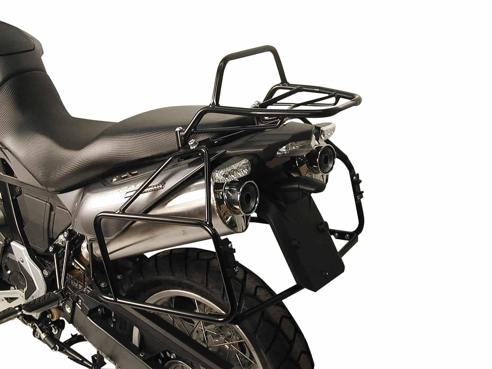 Rohrgepäckbrücke Topcaseträger schwarz für Aprilia Pegaso 650 Strada/Trail 650 (2005-2009)
