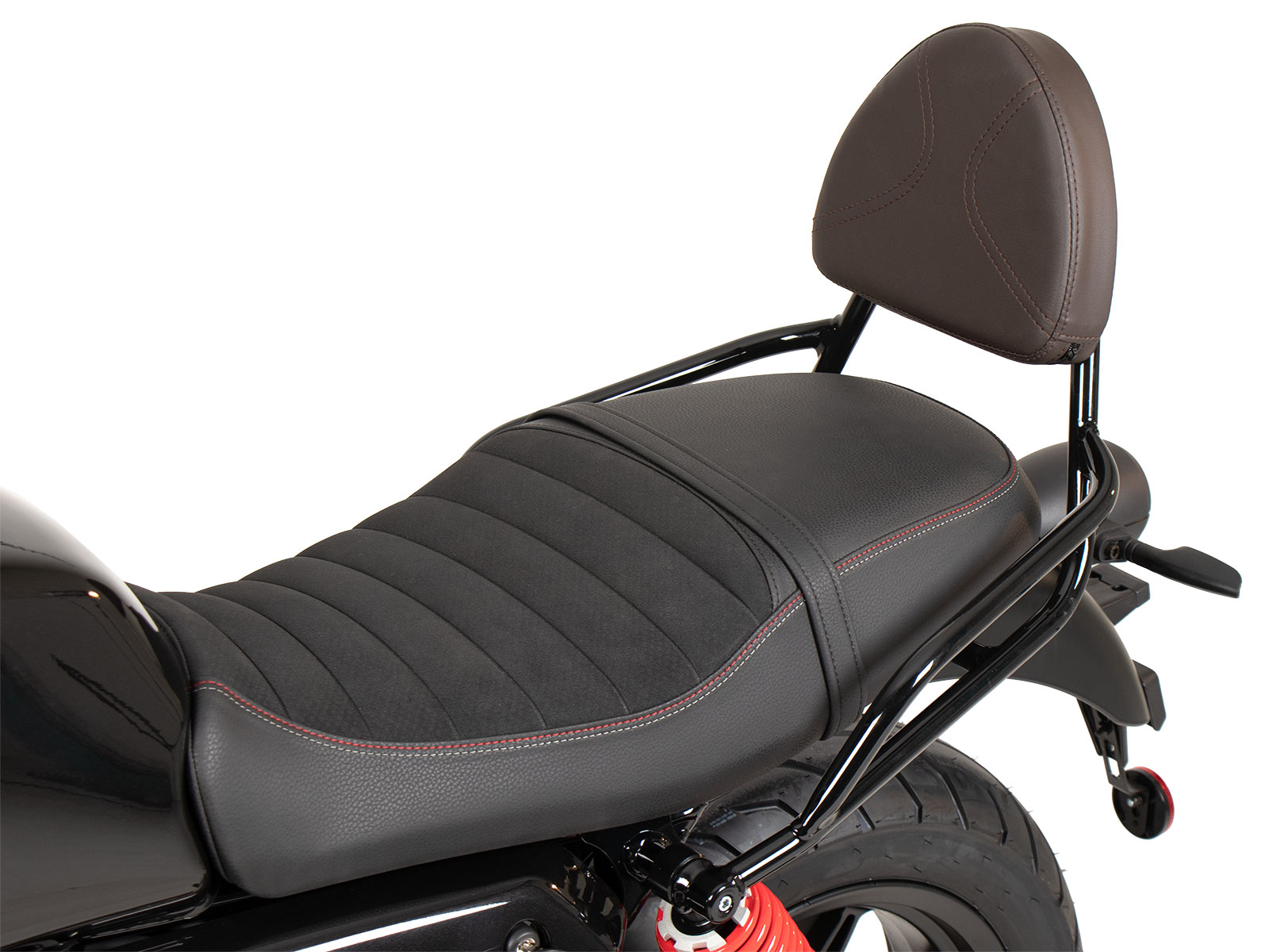 Sissybar ohne Gepäckträger schwarz/braun für Moto Guzzi V7 Stone Special Edition (850ccm) (2022-2023)