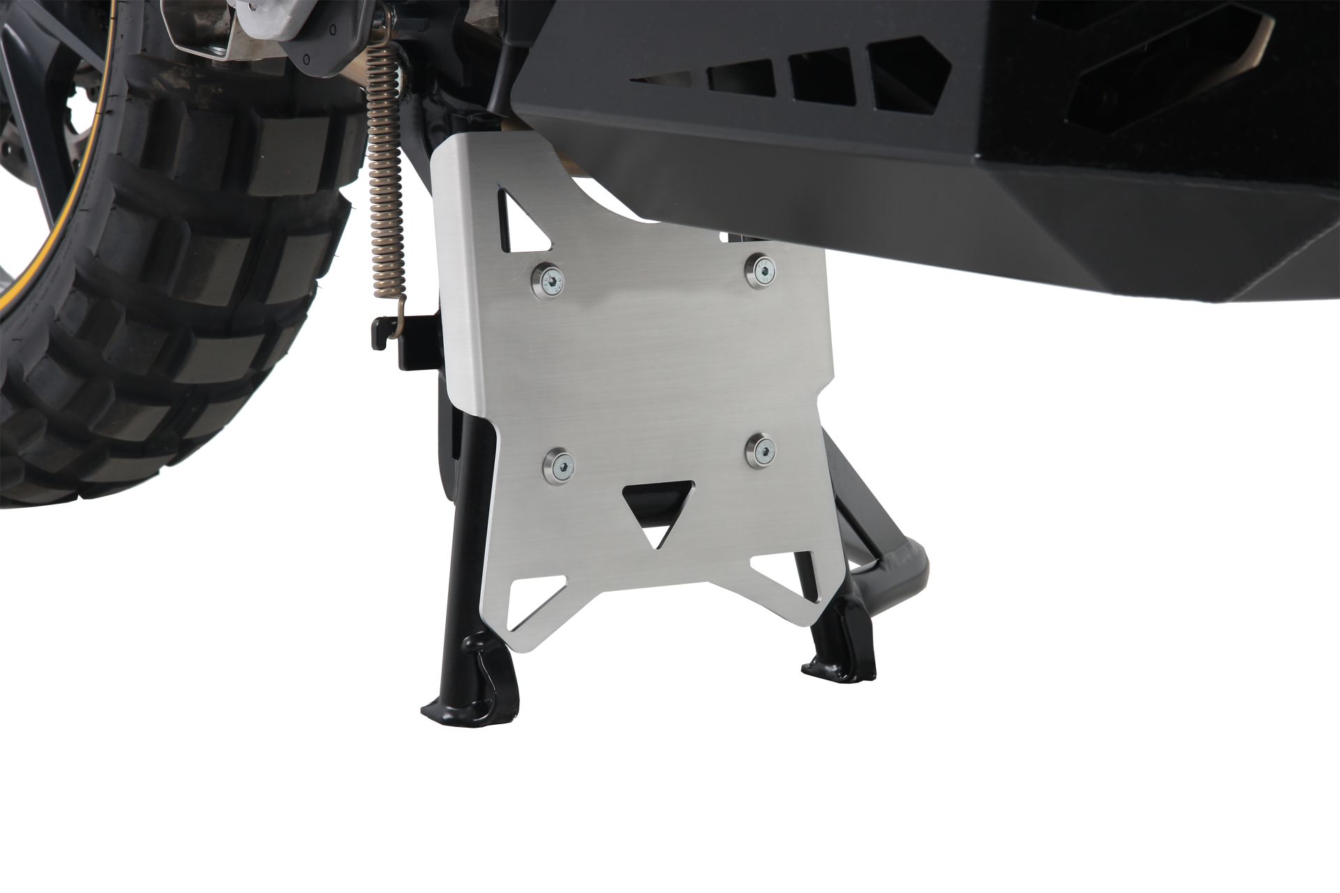 Schutzplatte silber für Hepco&Becker Hauptständer für Triumph Tiger Explorer 1200 XR/X/XC/X (2012-2015)