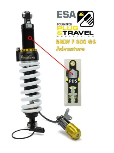 Touratech Suspension Shock Absorber BMW F800 GS Adventure Type: Plug & Travel for BMW ESA