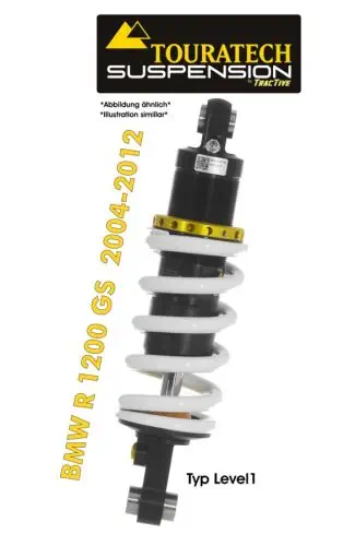 Amortisseur de suspension Touratech arrière pour BMW R1200GS (2004-2012) Type *Level1* Amortisseur de suspension Touratech arrière pour BMW R1200GS (2004-2012) Type *Level1*