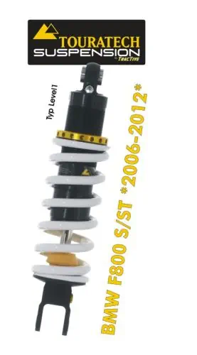 Ammortizzatore di sospensione Touratech per BMW F 800 S / ST 2006-2016 Tipo Level1/Explore Ammortizzatore di sospensione Touratech per BMW F 800 S / ST 2006-2016 Tipo Level1/Explore