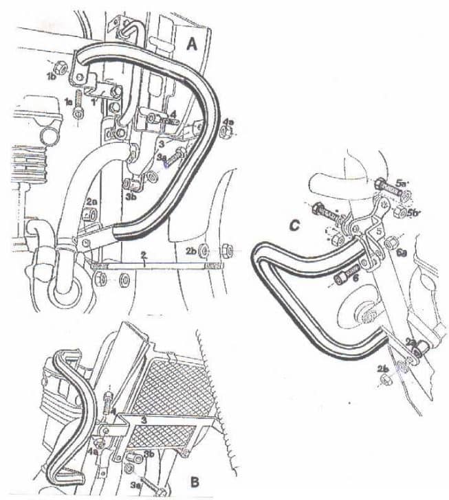 Motorschutzbügel schwarz für Kawasaki KLE 500 (1991-2007)