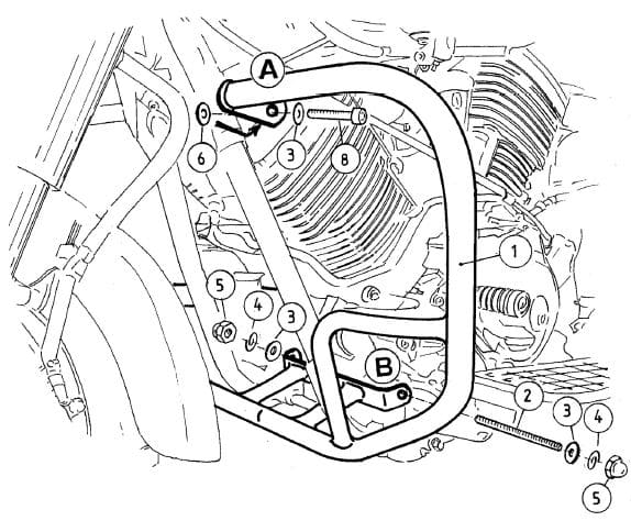Motorschutzbügel chrom für Yamaha XVS 1100 Drag Star (1999-2002)