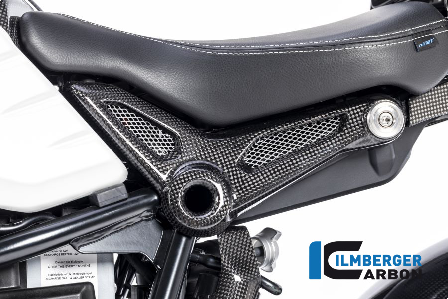 Copertura in carbonio sul telaio sinistro posteriore per BMW R nineT + Racer + Scrambler + Urban G/S