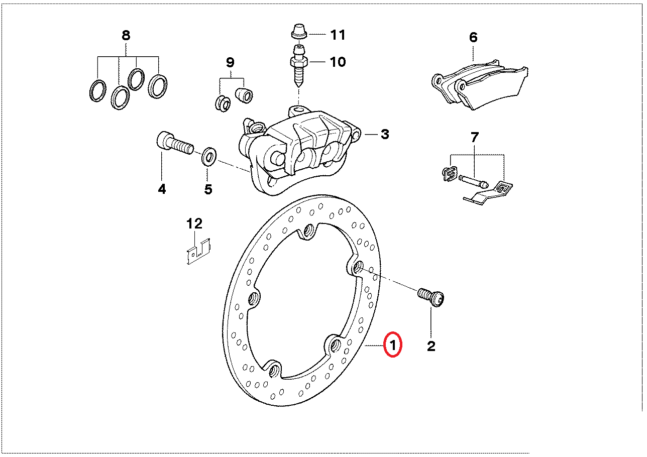 diag_2vhj BMW R1100GS original rear brake disc NEW R 1100 RT S R R 1150 GS R RT RS