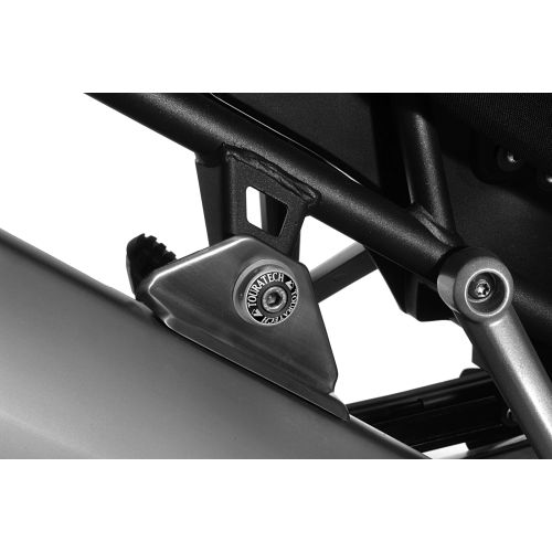 Black anodized cover cap for exhaust muffler mounting for Triumph Tiger 800 800XC 800XCx Explorer