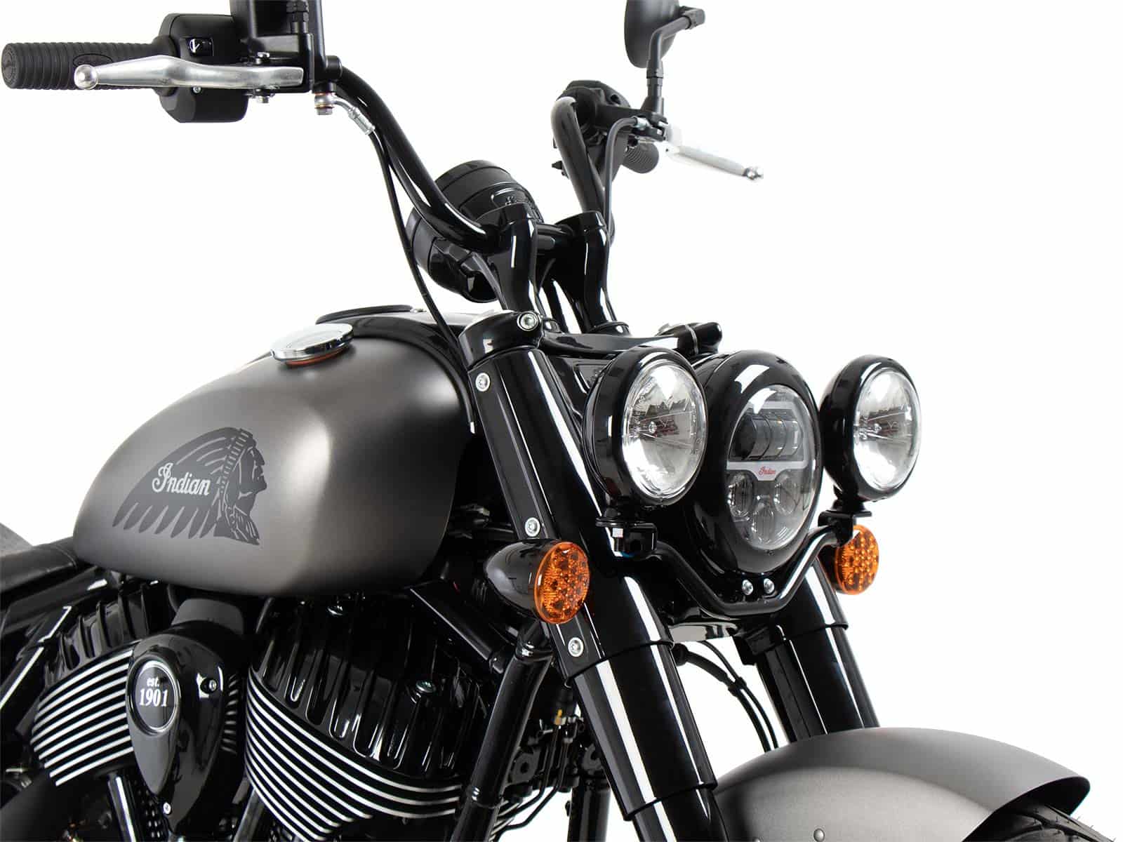 Twinlight Zusatzscheinwerferset (Fernlicht) inkl. Halter und Kabel schwarz für Indian Chief Dark Horse / Chief Bobber Dark Horse / Super Chief Limited (2022-)