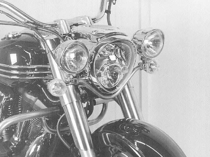 Twinlight Zusatzscheinwerferset (Fernlicht) inkl. Halter und Kabel chrom für Yamaha XV 1900 Midnight Star (2006-2016)