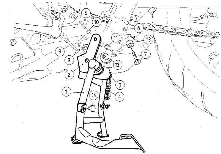 Hauptständer schwarz für Suzuki DL 1000 V-Strom (2002-2007)