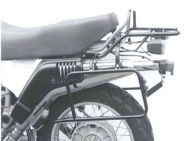 6506110001_KT_9 Hepco&Becker Ensemble complet de support de valise latérale avec bridge de bagages en tube noir pour BMW R65G/S R80G/S