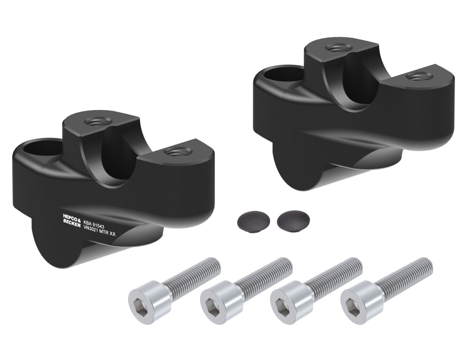 Lenkererhöhung mit Versatz 30 mm hoch, 21 mm zurück, schwarz für Honda NC 750 X / DCT (2021-)