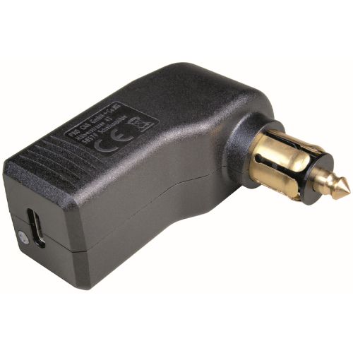 Angled USB-C Standard Plug, 12-24V / 5V, max. 3A Cigarette Lighter and Onboard Network Sockets