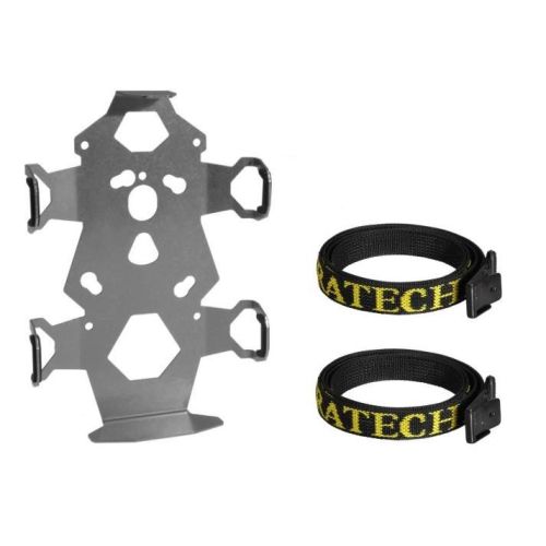 Supporto accessori Touratech ZEGA Pro/ZEGA Mundo con protezione per cinghie, portabombola da 2 litri