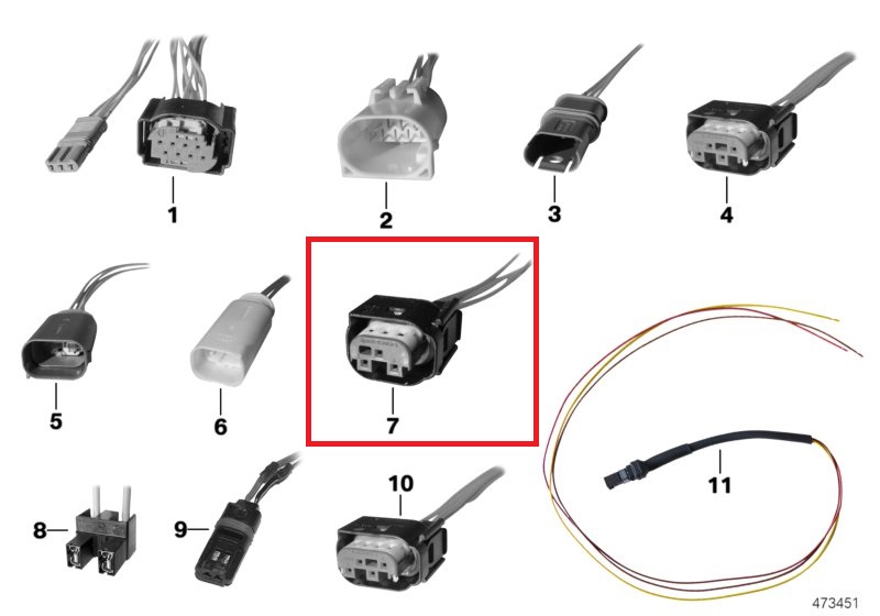 BMW original repair connector 3-pole 83300413586 e.g. R1200GS LC R nineT K1600GT C1 R1150GS