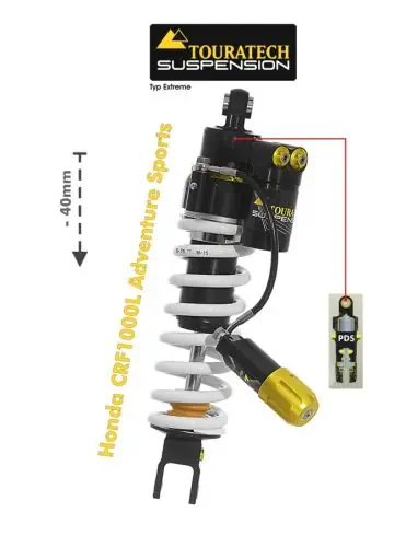 Touratech Suspension Abaissement -40mm Honda CRF1000L Adventure Sports à partir de 2018 Type Extrême