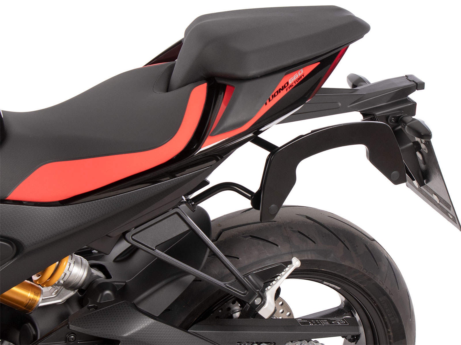 C-Bow Seitenträger schwarz für Aprilia Tuono 660 Factory (2022-)