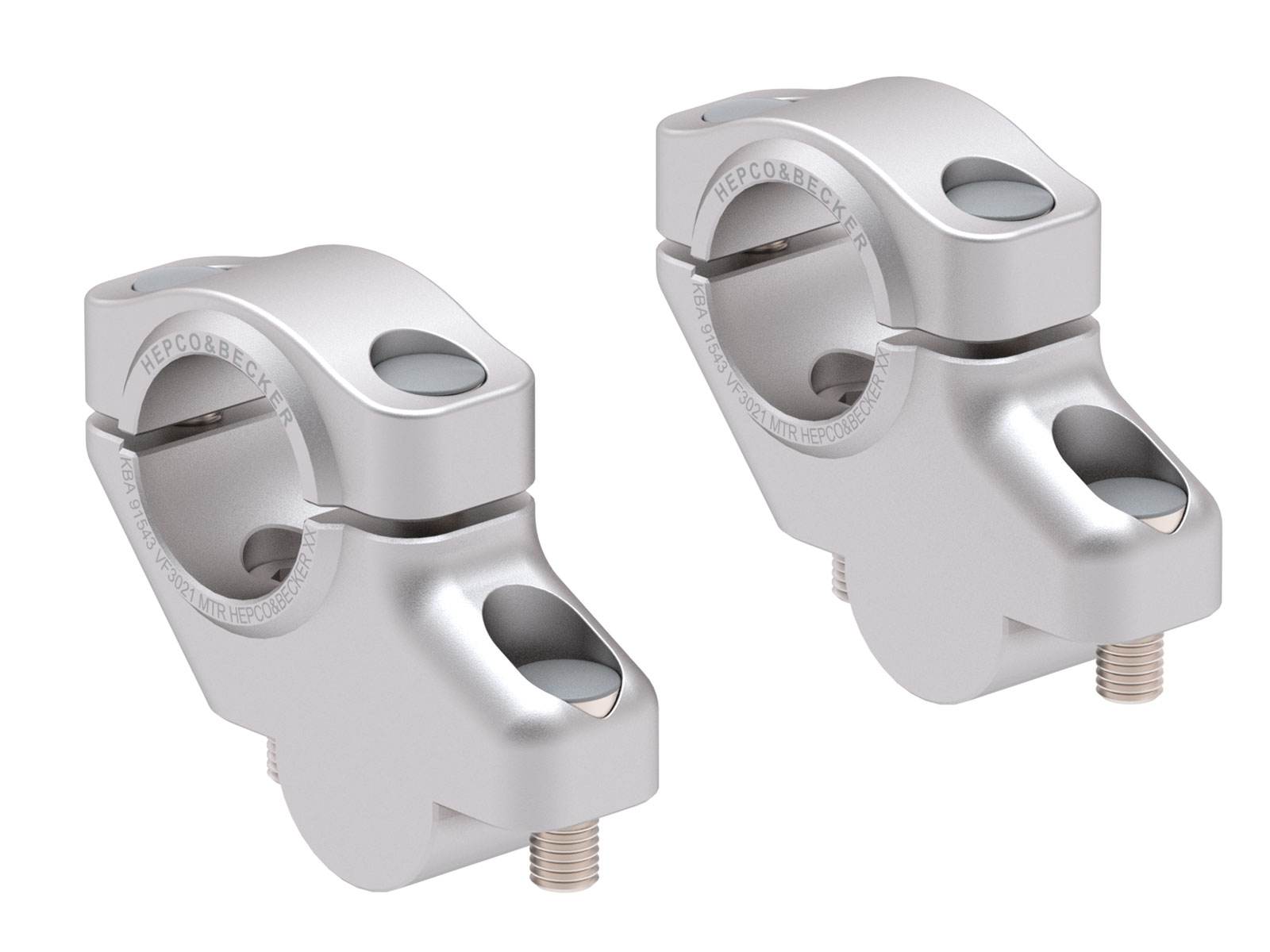 Lenkererhöhung mit Versatz für Honda CB 1000 R (2011-2016), 30mm hoch, 21mm zurück - Silber