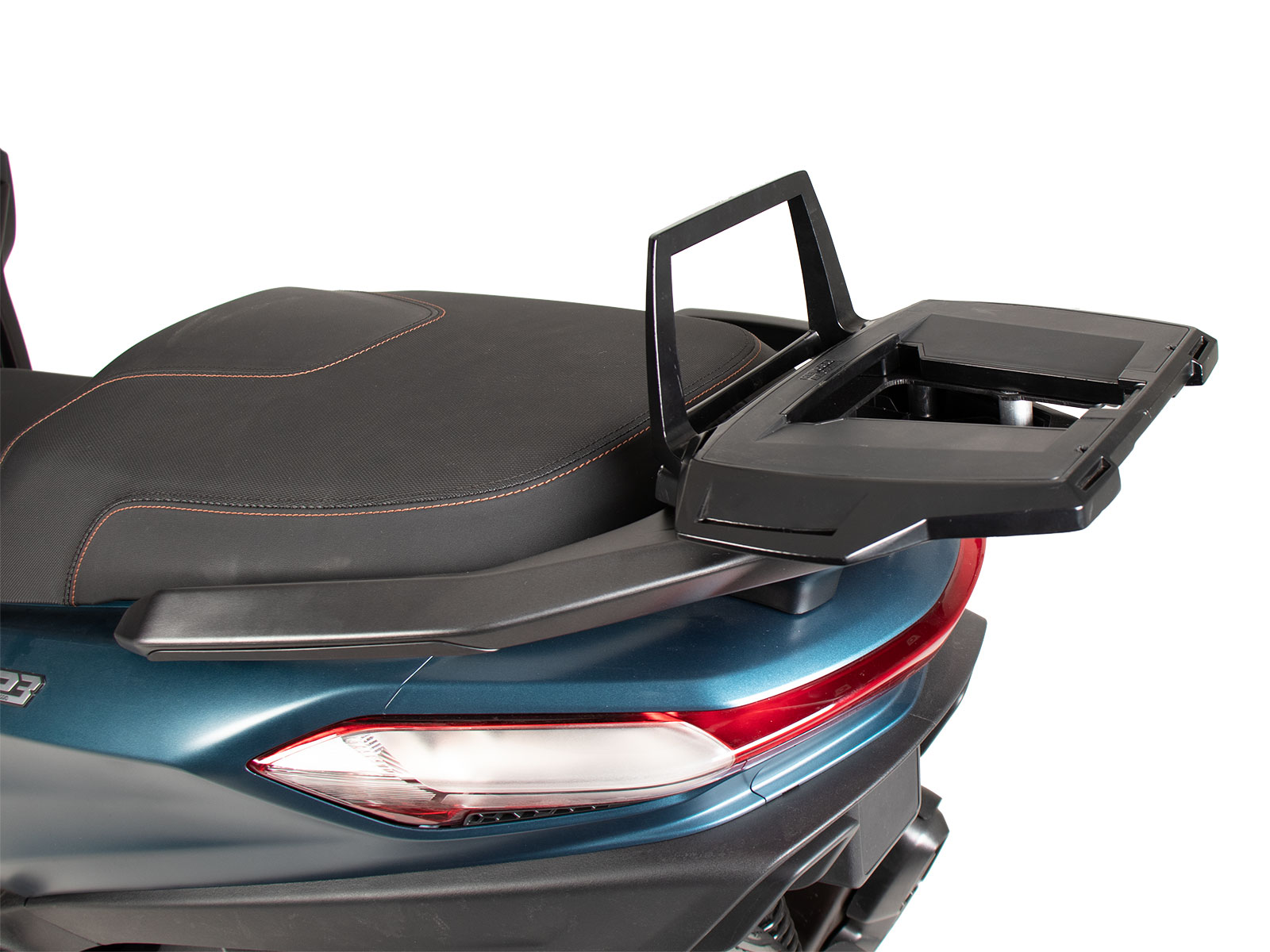Alurack Topcaseträger schwarz für Kombination mit Originalgepäckbrücke schwarz für Piaggio MP3 400 / Sport 400 (2022-)