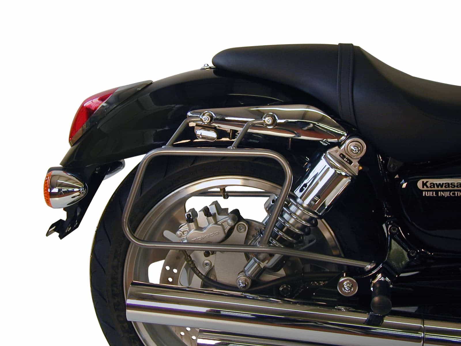 Rohr-Ledertaschenhalter chrom für Kawasaki VN 1500 (2002-2003)/1600 Mean Streak (2004-2008)