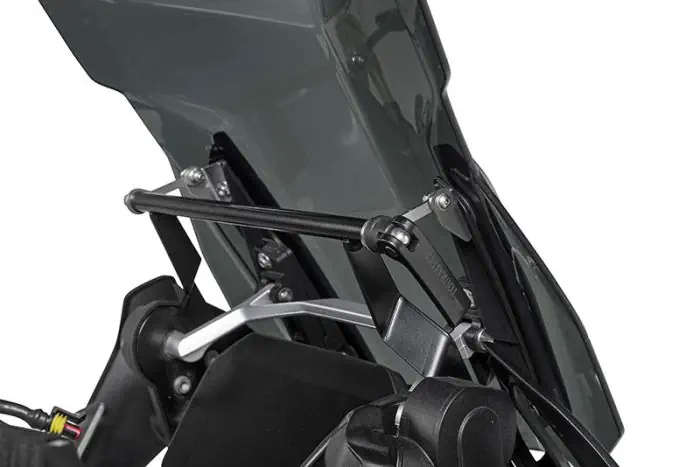 Stabilisateur de pare-brise Touratech avec adaptateur de montage GPS pour BMW R1250GS + Adventure R1200GS LC Stabilisateur de pare-brise Touratech avec adaptateur de montage GPS pour BMW R1250GS + Adventure R1200GS LC