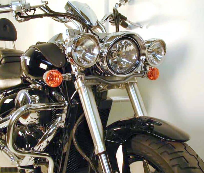 Twinlight Zusatzscheinwerferset (Fernlicht) inkl. Halter und Kabel chrom für Suzuki M 800 Intruder (2005-2009)