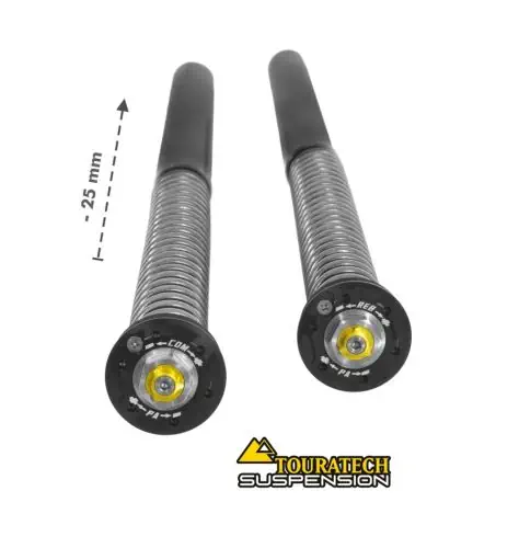 Kit de cartuchos de suspensión Touratech de reducción de altura de -25 mm para Yamaha Ténéré 700 World Raid a partir de 2022