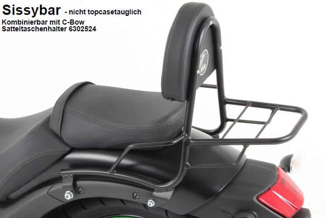 Sissybar ohne Gepäckträger schwarz für Kawasaki Vulcan S (2015-)