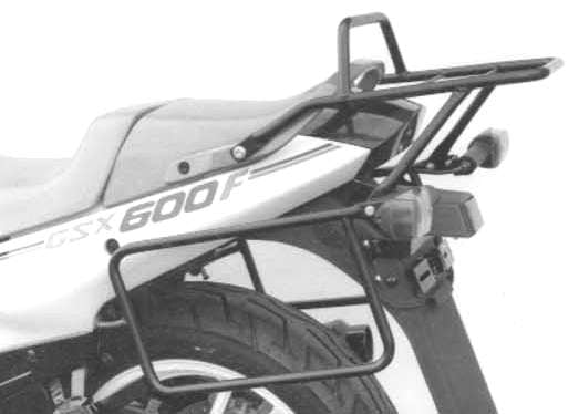Komplettträgerset (Seitenkofferträger und Rohrgepäckbrücke Topcaseträger) schwarz für Suzuki GSX 600 E/F (1987-1997)