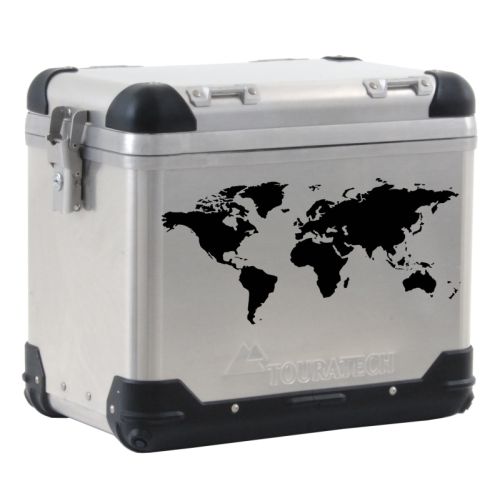 Autocollant de valise Touratech ZEGA PRO / Pro2 / Mundo carte du monde noir 1 pièce