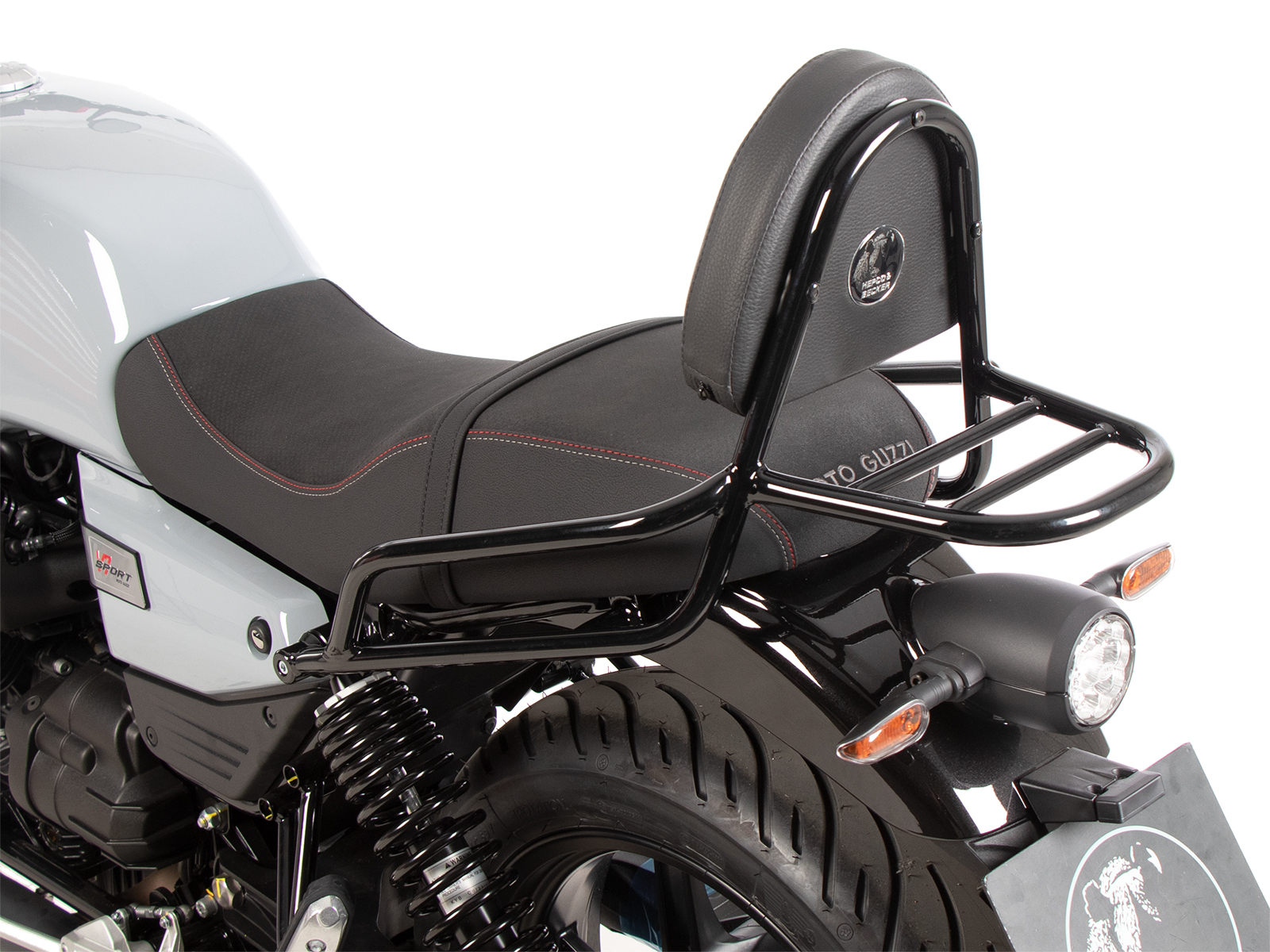 Sissybar mit Gepäckträger schwarz für Moto Guzzi V7 Special (2025-)