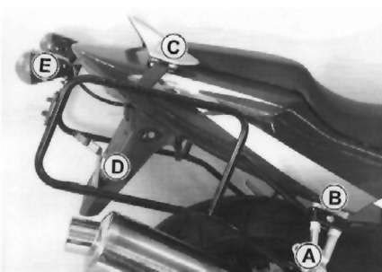 Seitenkofferträger festverschraubt schwarz für Honda CBR 600 F (1999-2010)