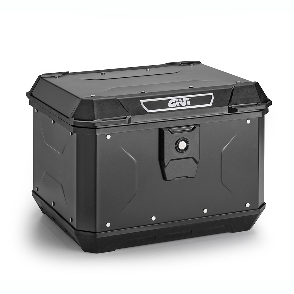ALPINA Monolock Topcase aus Aluminium, schwarz, 44 Liter, mit Universalplatte und Montagekit