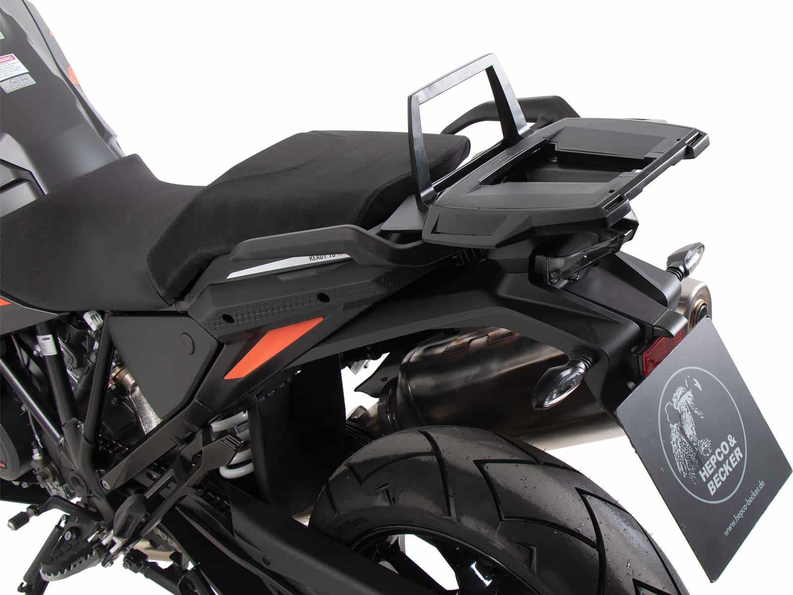 Alurack Topcaseträger schwarz für Kombination mit Originalgepäckbrücke für KTM 1290 Super Adventure S/R (2021-2024)